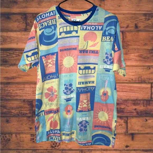 Fresh Prints of Bel-Air by the Drill Clothing Co. Pastel Hawaiian Tee - Picture 1 of 5